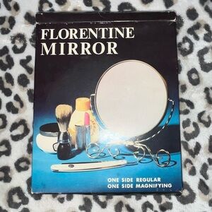 Vintage Florentine Dual-Sided Vanity Mirror - Silver
